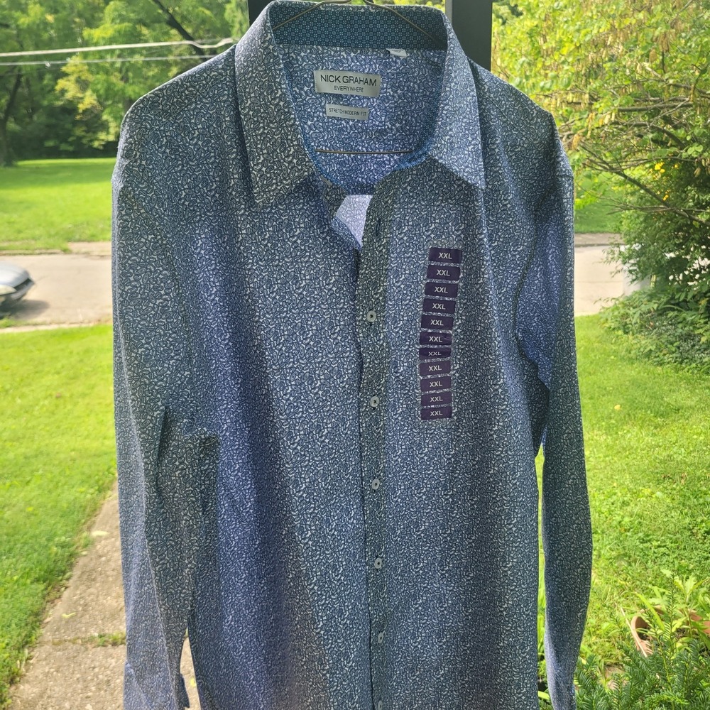 Nick Graham Men's Long Sleeve Shirt Button Up Size 2XL